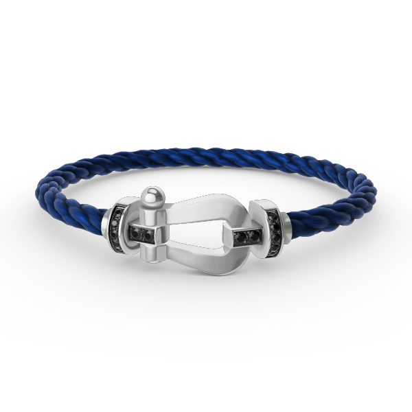 [Liorra]FORCE LARGE HORSESHOE BLACK DIAMOND BRACELET SILVER