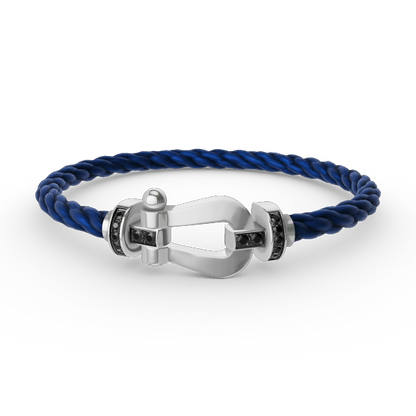 [Liorra]FORCE LARGE HORSESHOE BLACK DIAMOND BRACELET SILVER