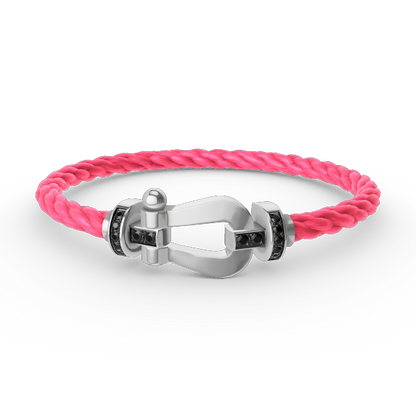 [Liorra]FORCE LARGE HORSESHOE BLACK DIAMOND BRACELET SILVER