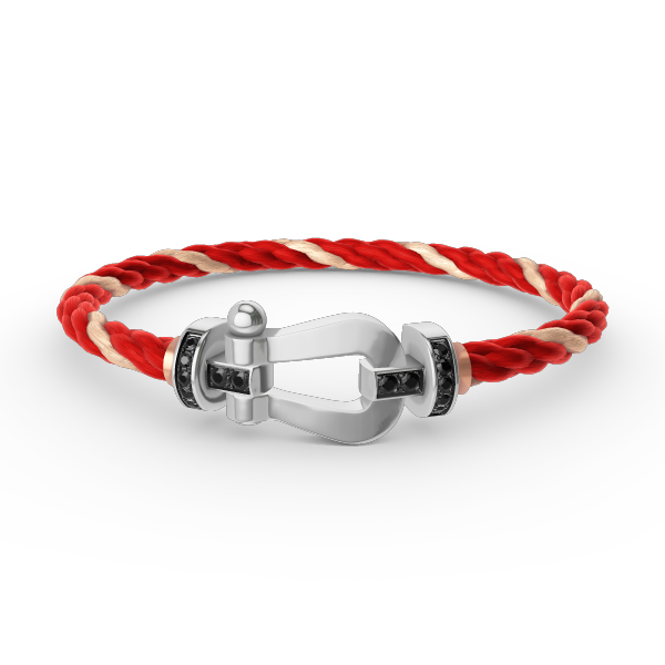 [Liorra]FORCE LARGE HORSESHOE BLACK DIAMOND BRACELET SILVER