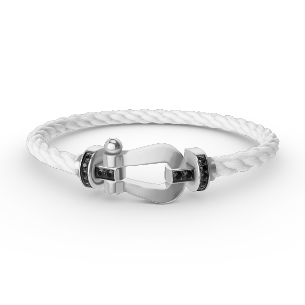 [Liorra]FORCE LARGE HORSESHOE BLACK DIAMOND BRACELET SILVER