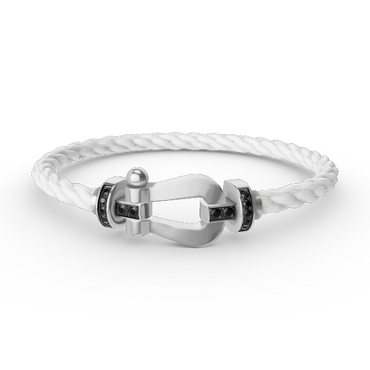 [Liorra]FORCE LARGE HORSESHOE BLACK DIAMOND BRACELET SILVER