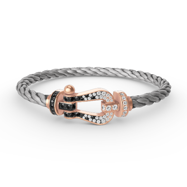 [Liorra]FORCE LARGE HORSESHOE BLACK WHITE DIAMOND BRACELET Liorra GOLD
