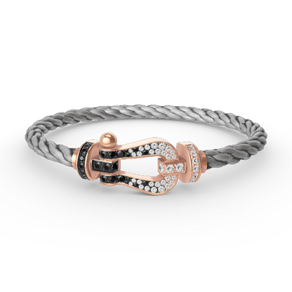 [Liorra]FORCE LARGE HORSESHOE BLACK WHITE DIAMOND BRACELET Liorra GOLD