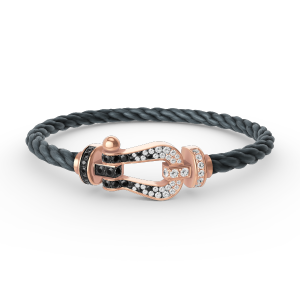 [Liorra]FORCE LARGE HORSESHOE BLACK WHITE DIAMOND BRACELET Liorra GOLD