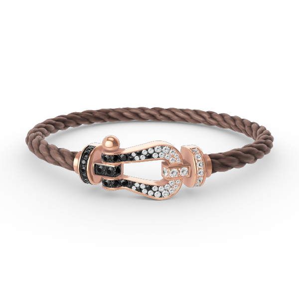 [Liorra]FORCE LARGE HORSESHOE BLACK WHITE DIAMOND BRACELET Liorra GOLD