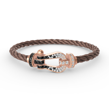 [Liorra]FORCE LARGE HORSESHOE BLACK WHITE DIAMOND BRACELET Liorra GOLD