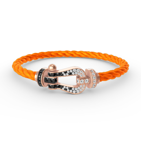 [Liorra]FORCE LARGE HORSESHOE BLACK WHITE DIAMOND BRACELET Liorra GOLD