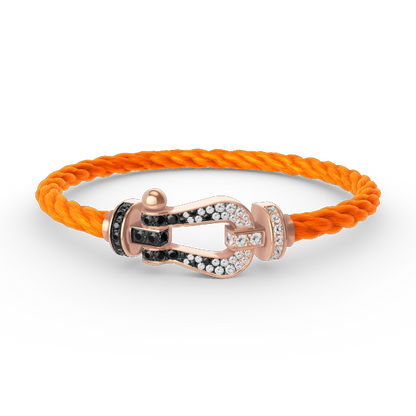 [Liorra]FORCE LARGE HORSESHOE BLACK WHITE DIAMOND BRACELET Liorra GOLD