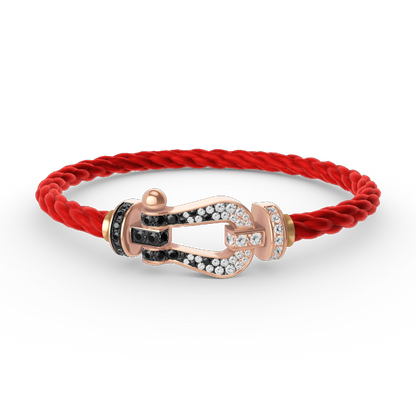 [Liorra]FORCE LARGE HORSESHOE BLACK WHITE DIAMOND BRACELET Liorra GOLD