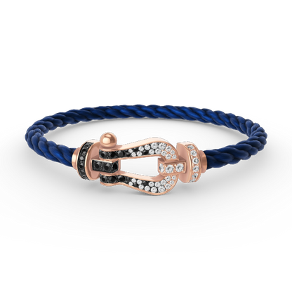 [Liorra]FORCE LARGE HORSESHOE BLACK WHITE DIAMOND BRACELET Liorra GOLD