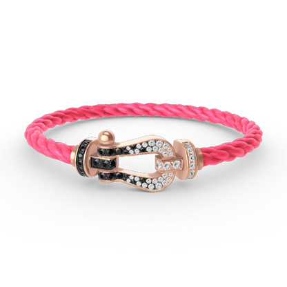 [Liorra]FORCE LARGE HORSESHOE BLACK WHITE DIAMOND BRACELET Liorra GOLD