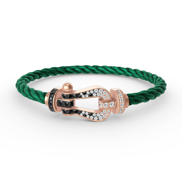 [Liorra]FORCE LARGE HORSESHOE BLACK WHITE DIAMOND BRACELET Liorra GOLD