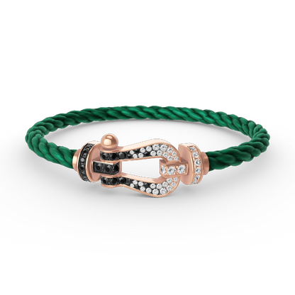 [Liorra]FORCE LARGE HORSESHOE BLACK WHITE DIAMOND BRACELET Liorra GOLD