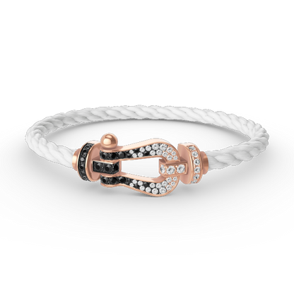 [Liorra]FORCE LARGE HORSESHOE BLACK WHITE DIAMOND BRACELET Liorra GOLD