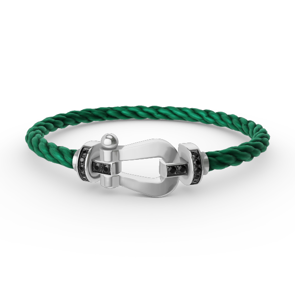 [Liorra]FORCE LARGE HORSESHOE BLACK DIAMOND BRACELET SILVER