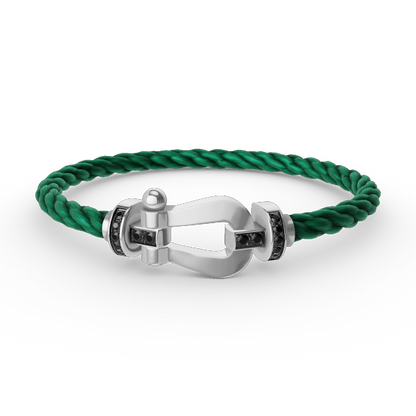 [Liorra]FORCE LARGE HORSESHOE BLACK DIAMOND BRACELET SILVER