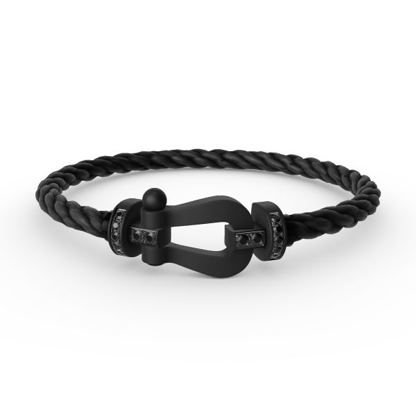 [Liorra]FORCE LARGE SERIES HORSESHOE BLACK SAMURAI BRACELET