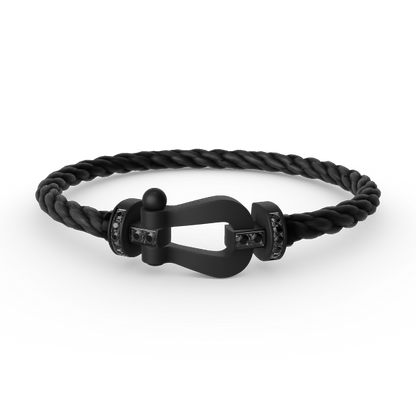 [Liorra]FORCE LARGE SERIES HORSESHOE BLACK SAMURAI BRACELET