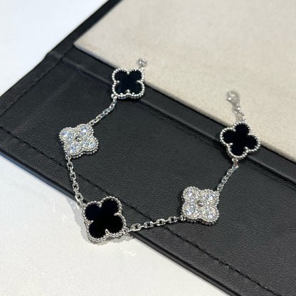 [Liorra] CLOVER 5 MOTIF ONYXS BRACELET COLLECTION