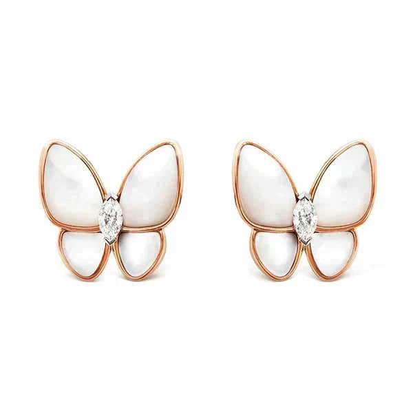 [Liorra]BUTTERFLY MOP DIAMOND EARRINGS