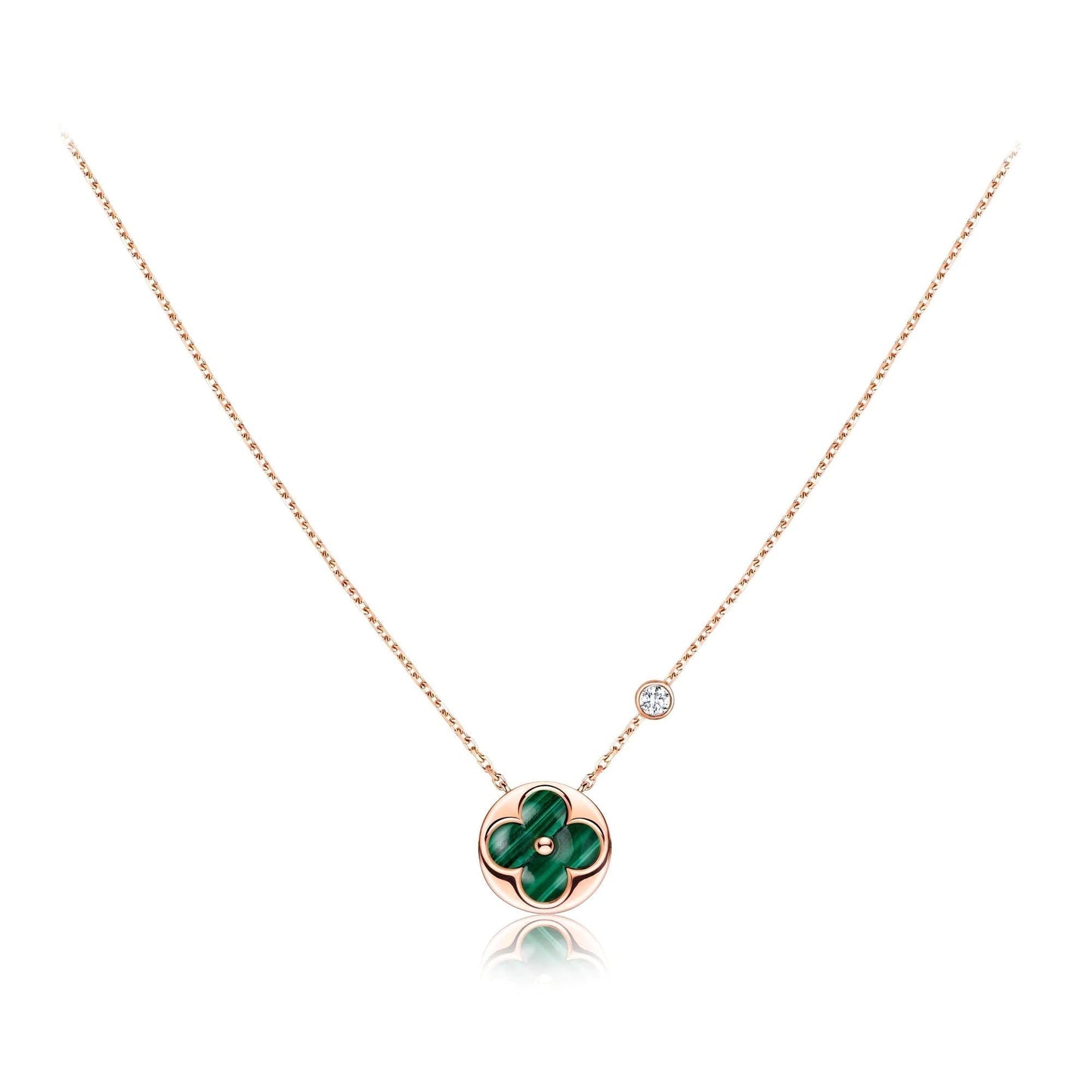 [Liorra]SUN PEDANT PINK GOLD 1 DIAMOND NECKLACE