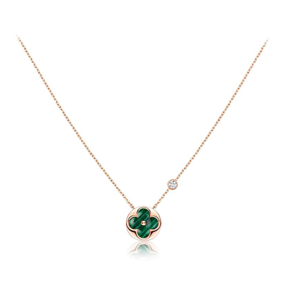 [Liorra]SUN PEDANT PINK GOLD 1 DIAMOND NECKLACE
