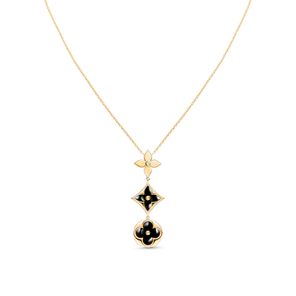 [Liorra]STAR AND SUN ONYX PINK GOLD NECKLACE