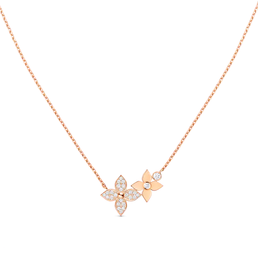 [Liorra]STAR BLOSSOM NECKLACE PINK GOLD DIAMONDS