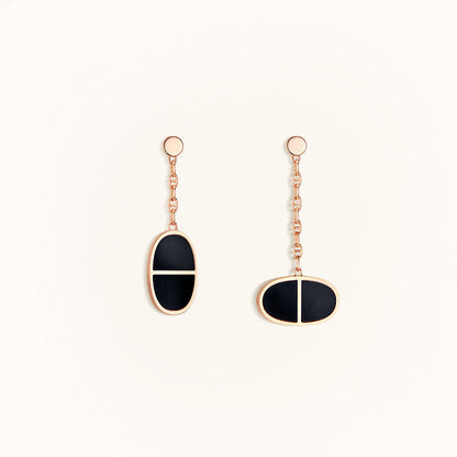 [Liorra]CHAINE VERSO BLACK CERAMIC EARRINGS