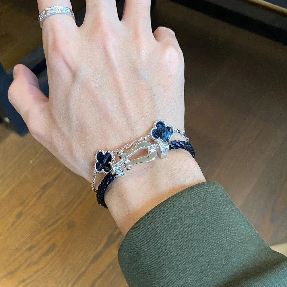 [Liorra]CLOVER 5 MOTIF PIETERSITE BRACELET COLLECTION