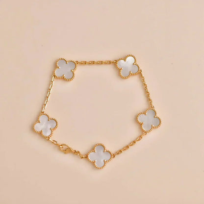 [Liorra]CLOVER WHITE PEARL MOP 5 MOTIF BRACELET COLLECTION