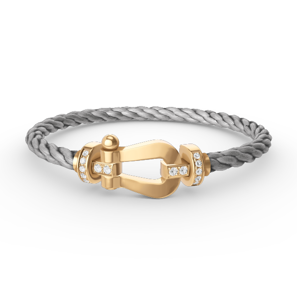 [Liorra]FORCE LARGE HORSESHOE HALF DIAMOND BRACELET GOLD