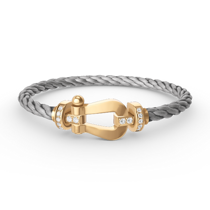 [Liorra]FORCE LARGE HORSESHOE HALF DIAMOND BRACELET GOLD