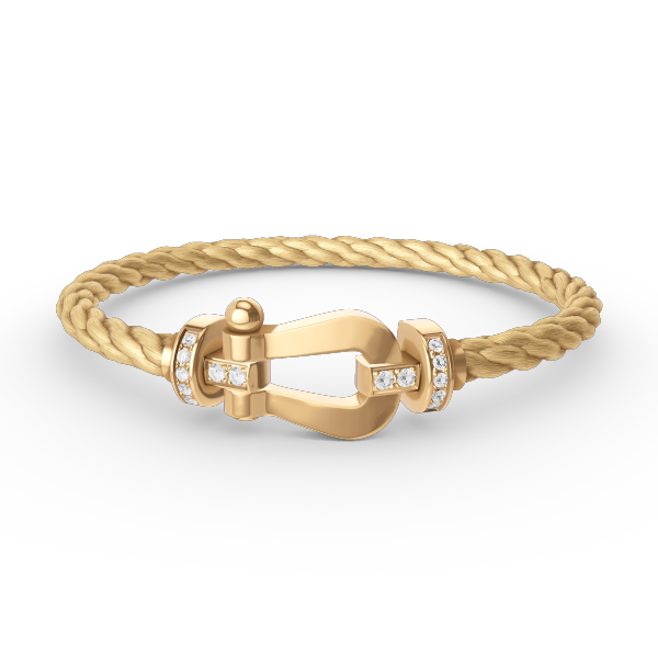 [Liorra]FORCE LARGE HORSESHOE HALF DIAMOND BRACELET GOLD
