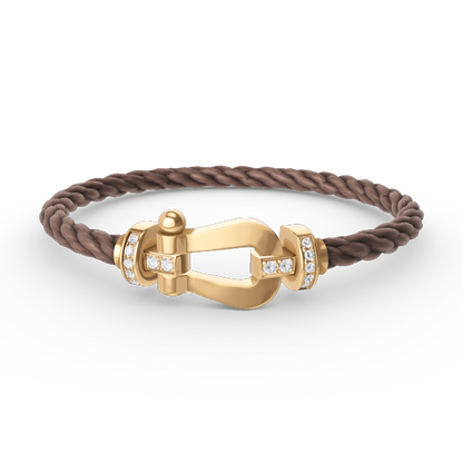 [Liorra]FORCE LARGE HORSESHOE HALF DIAMOND BRACELET GOLD