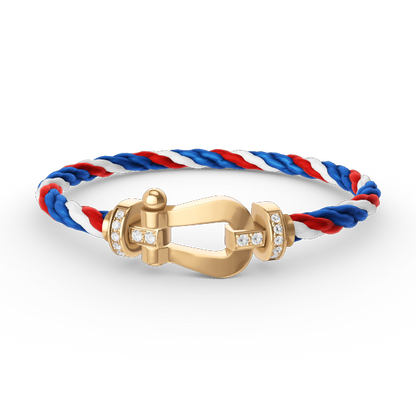 [Liorra]FORCE LARGE HORSESHOE HALF DIAMOND BRACELET GOLD