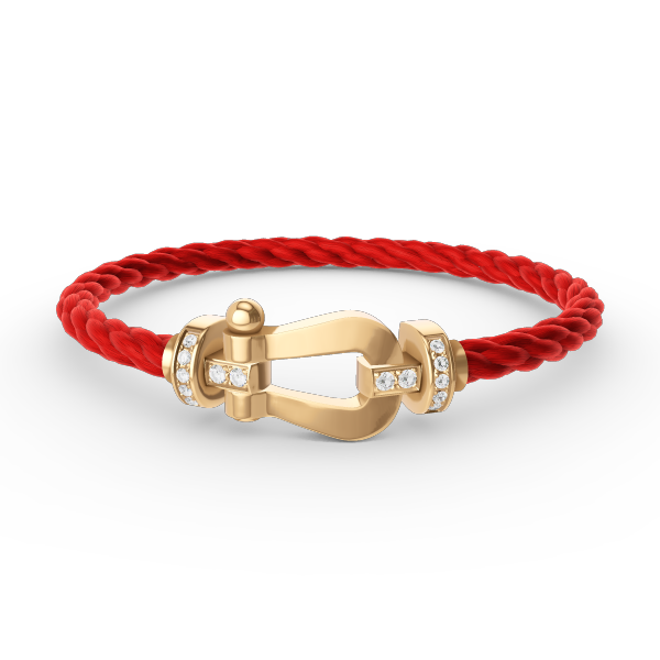 [Liorra]FORCE LARGE HORSESHOE HALF DIAMOND BRACELET GOLD