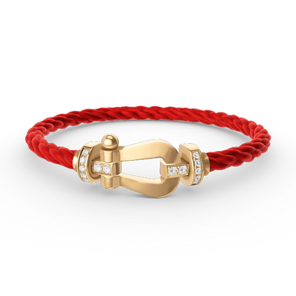 [Liorra]FORCE LARGE HORSESHOE HALF DIAMOND BRACELET GOLD