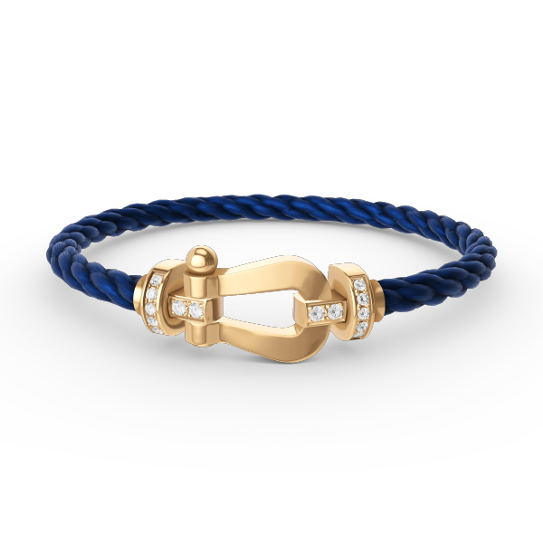 [Liorra]FORCE LARGE HORSESHOE HALF DIAMOND BRACELET GOLD
