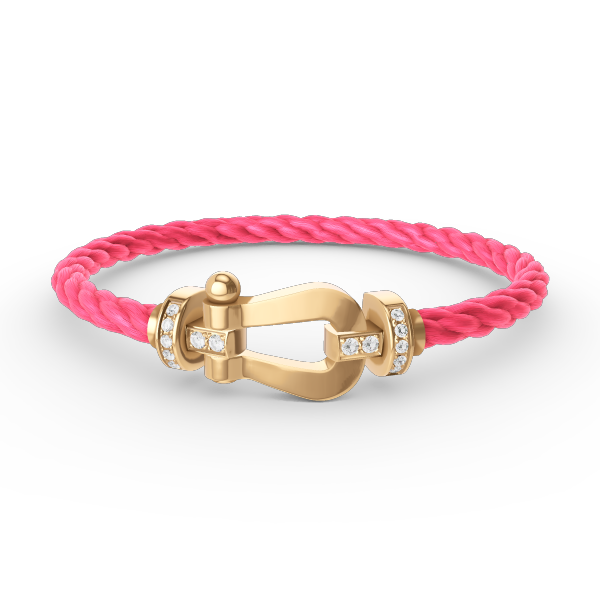 [Liorra]FORCE LARGE HORSESHOE HALF DIAMOND BRACELET GOLD