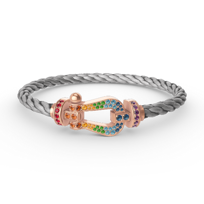[Liorra]FORCE LARGE HORSESHOE  COLORED DIAMOND BRACELET Liorra GOLD