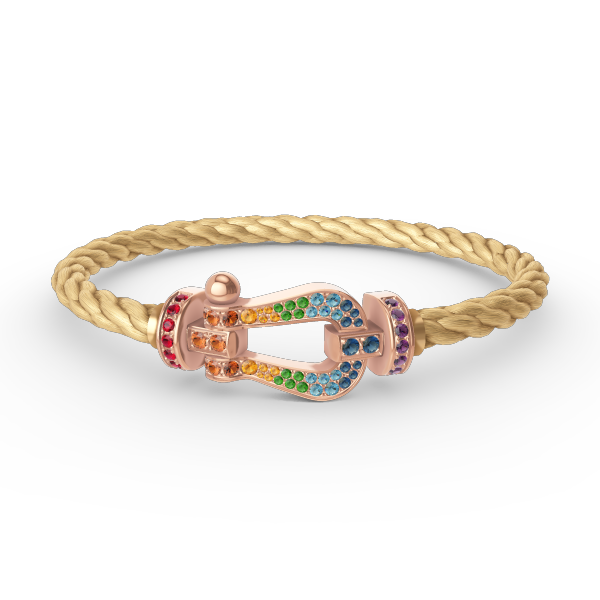 [Liorra]FORCE LARGE HORSESHOE  COLORED DIAMOND BRACELET Liorra GOLD