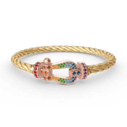 [Liorra]FORCE LARGE HORSESHOE  COLORED DIAMOND BRACELET Liorra GOLD