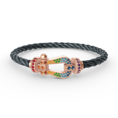 [Liorra]FORCE LARGE HORSESHOE  COLORED DIAMOND BRACELET Liorra GOLD