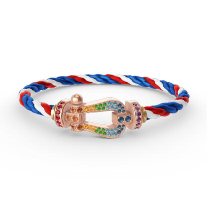 [Liorra]FORCE LARGE HORSESHOE  COLORED DIAMOND BRACELET Liorra GOLD