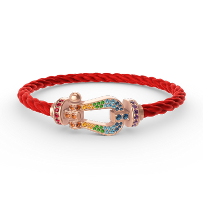 [Liorra]FORCE LARGE HORSESHOE  COLORED DIAMOND BRACELET Liorra GOLD