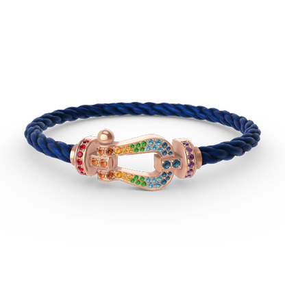 [Liorra]FORCE LARGE HORSESHOE  COLORED DIAMOND BRACELET Liorra GOLD