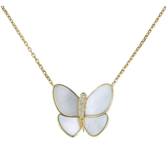 [Liorra]BUTTERFLY GOLD MOP DIAMOND NECKLACE