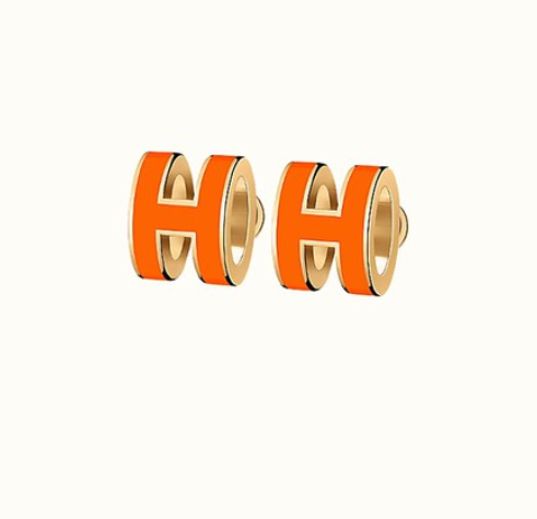 [Liorra]MINI POP H EARRINGS ORANGE